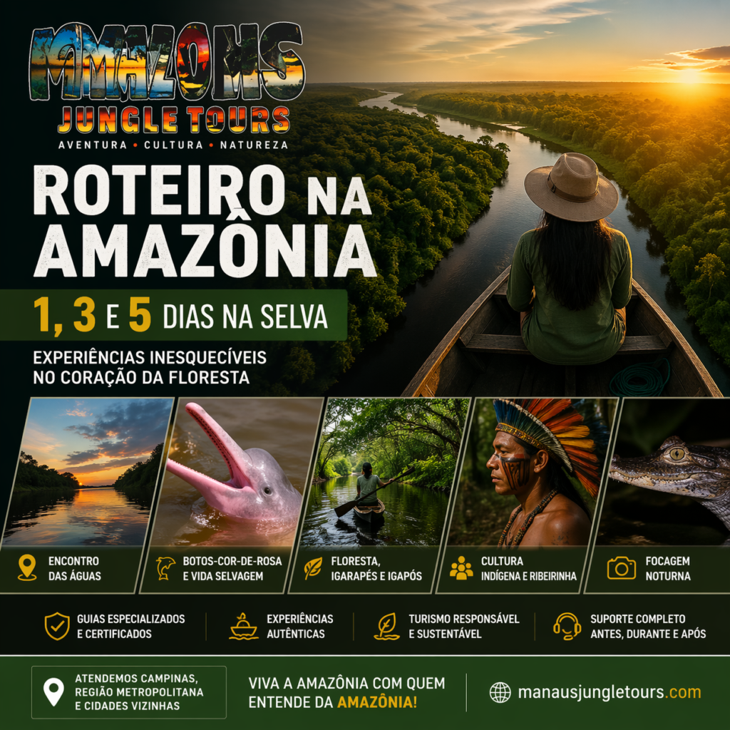 Roteiro na Amazônia 1, 3 e 5 dias na selva – experiências inesquecíveis no coração da floresta