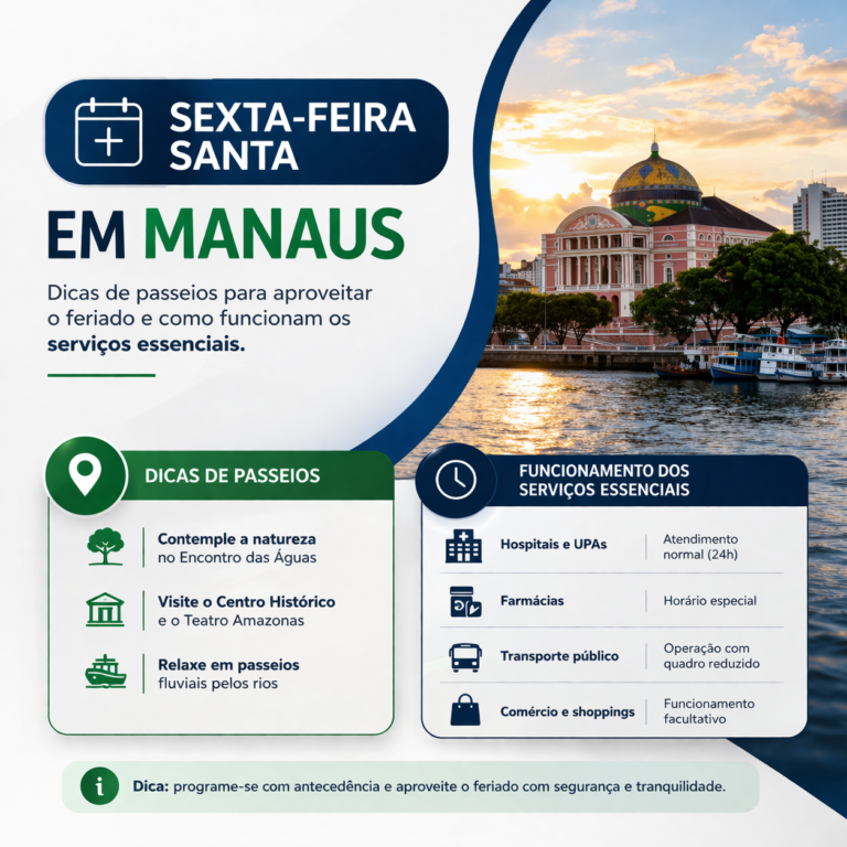 Sexta-feira Santa em Manaus Dicas de Passeios + Funcionamento dos Serviços Essenciais