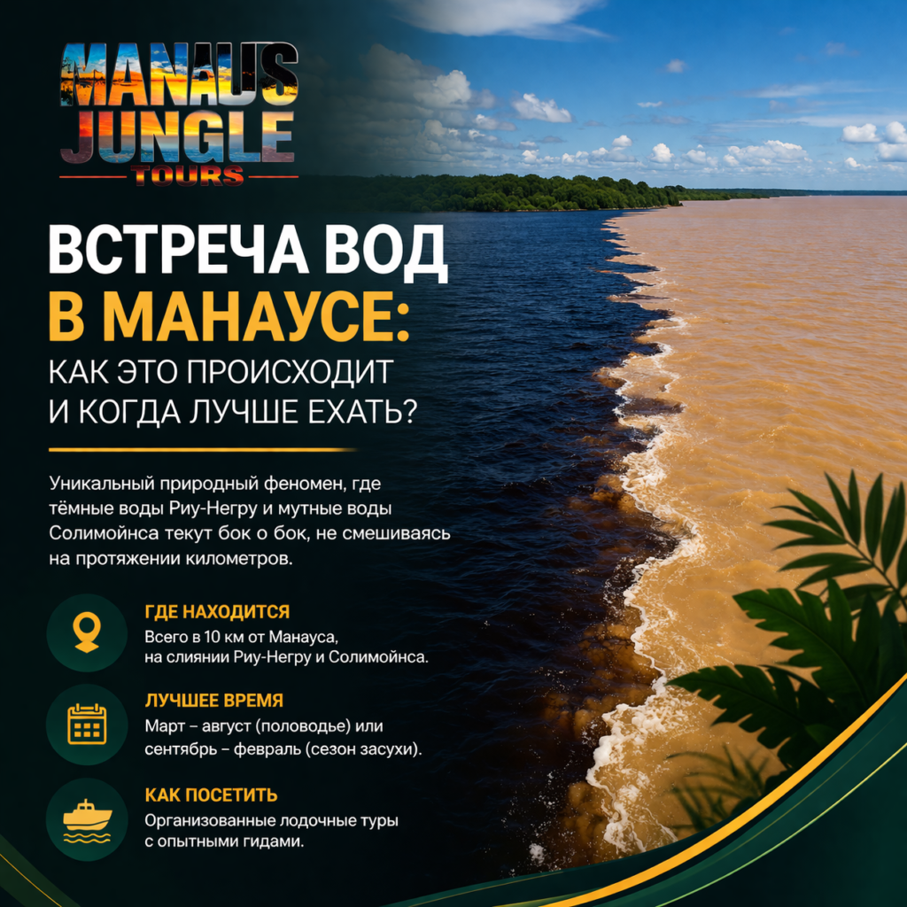 Встреча вод в Манаусе как это происходит и когда лучше ехать