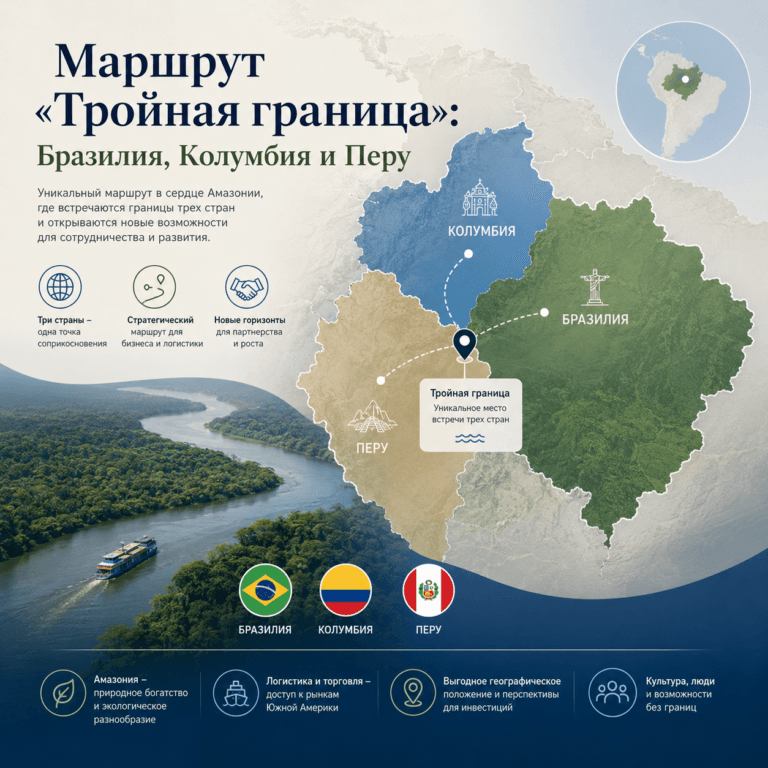 Маршрут «Тройная граница» Бразилия, Колумбия и Перу