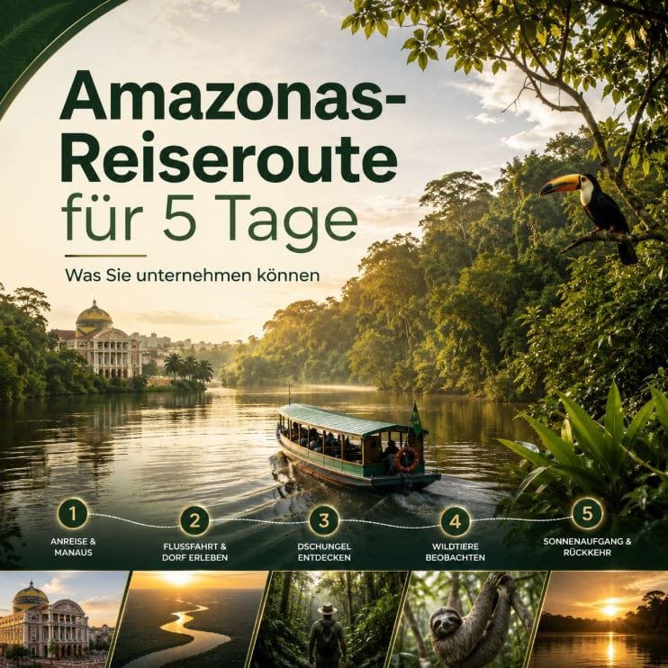 Amazonas-Reiseroute für 5 Tage - Was Sie unternehmen können