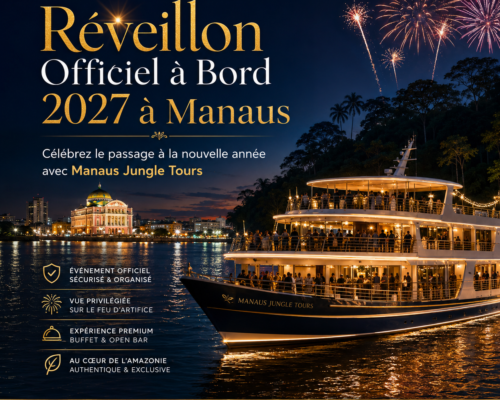 Réveillon Officiel à Bord 2027 à Manaus célébrez le passage à la nouvelle année avec Manaus Jungle Tours