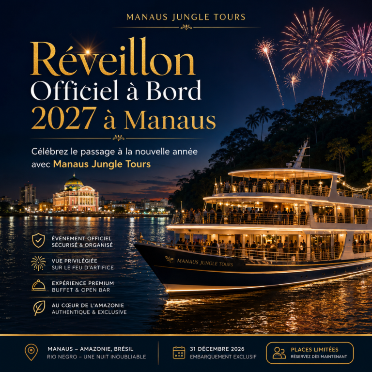Réveillon Officiel à Bord 2027 à Manaus célébrez le passage à la nouvelle année avec Manaus Jungle Tours